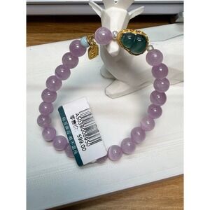 Natural purple spodumene bracelet
